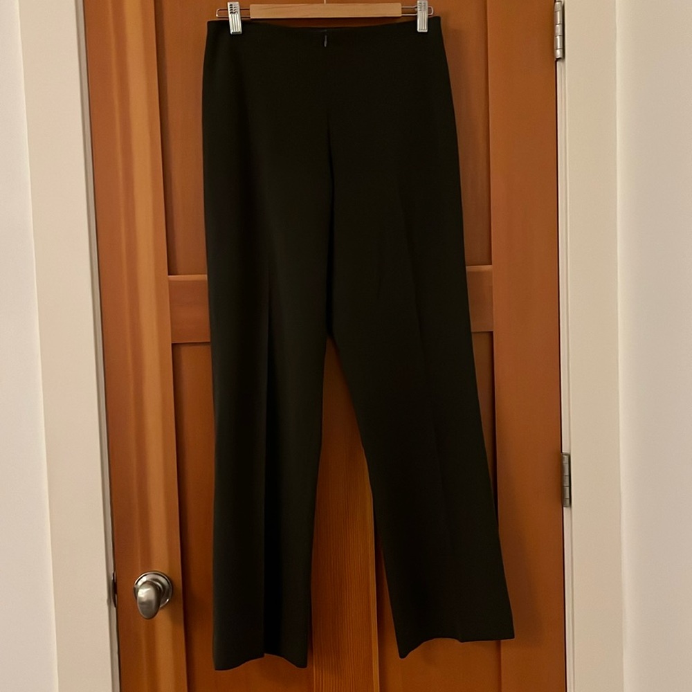 Fabrizio Gianni High Rise Zip Front Wide-Leg Pants Black 6